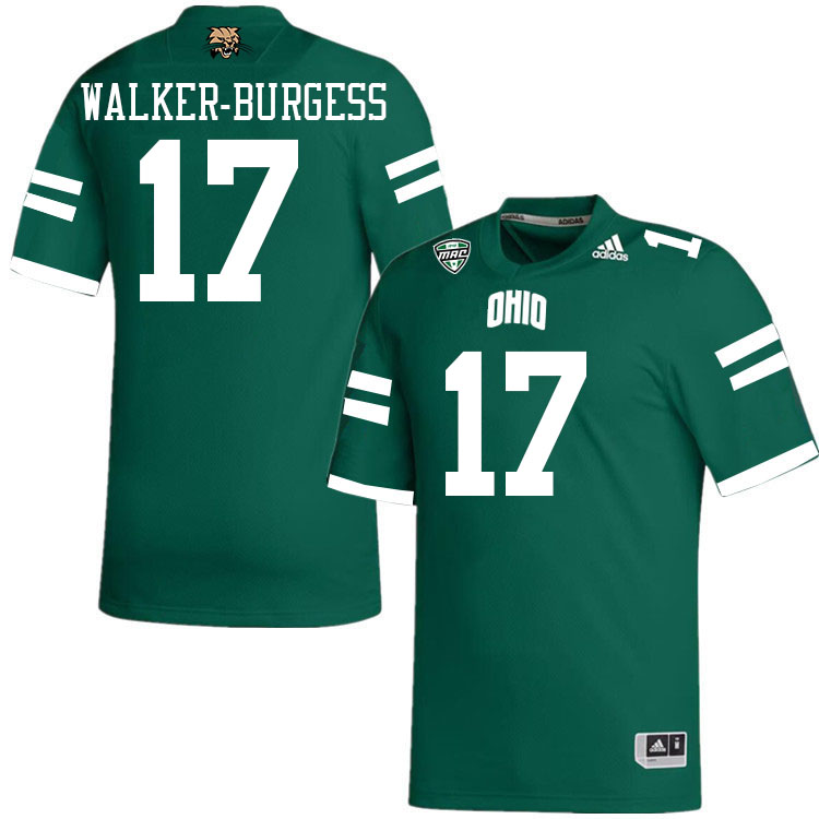 Ohio Bobcats #17 Marcel Walker-Burgess College Football Jerseys Stitched-Green